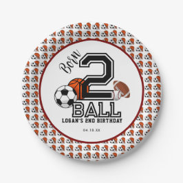 Prato De Papel Nascer 2 Ball Sports Theme Boy Party