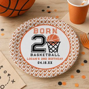 Prato De Papel Nascer 2 - Basquete Segundo aniversário de espor