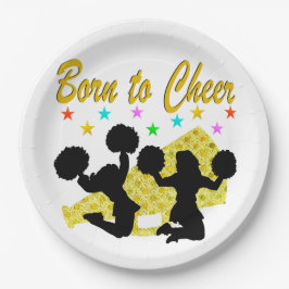 Prato De Papel NASCER Dourado PARA O CHEERLEADER MEGAPHONE CHEER