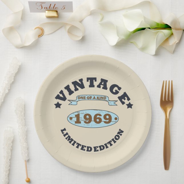 Prato De Papel Nascer em presente de aniversário de 1969 (Casamento)