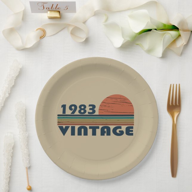 Prato De Papel Nascer em presente de aniversário de 1983 (Casamento)