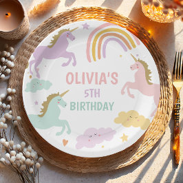 Prato De Papel Nascimento da Garota Mágica de Celebração do Arco-