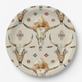 Prato De Papel Nascimentos de Penas Nativas Tribais Castanho Aniv