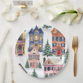 Prato De Papel Natais vintages Casas de Papel Placas