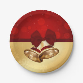 Prato De Papel Natal Bels dourado precioso