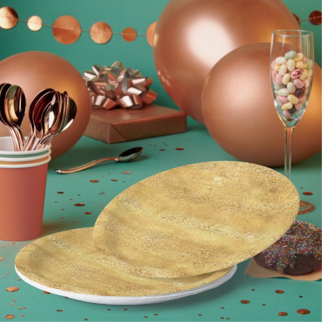 Prato De Papel Natal Brilho Dourado (Múltiplo)