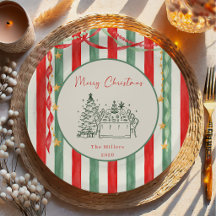 Natal com Laço de Listras Vintage