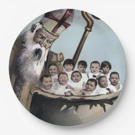 Prato De Papel Natal com Papais noeis irritados