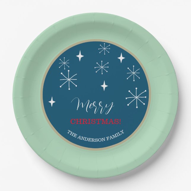 Prato De Papel Natal da Vila Oeste de Neve (Frente)