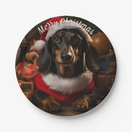 Prato De Papel Natal Dachshund