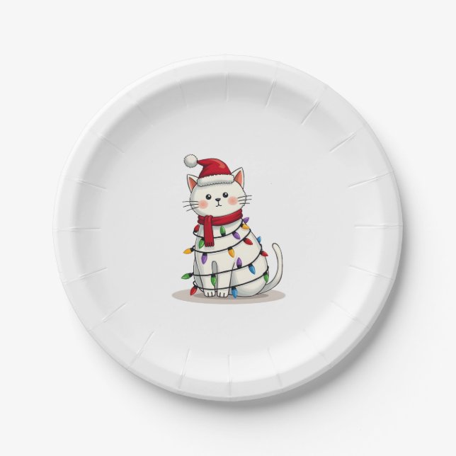 Prato De Papel Natal de gato (4) (Frente)