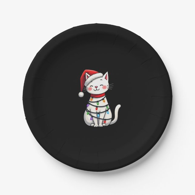 Prato De Papel Natal de gato (5) (Frente)