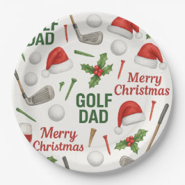 Prato De Papel Natal de golfe com ferro de vinho e teta para Pai