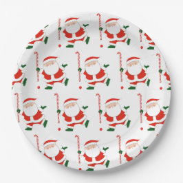 Prato De Papel Natal de Hóquei no Campo