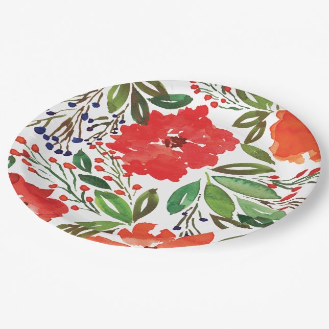 Prato De Papel Natal e Mão Pintados (Inclinado)