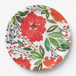 Prato De Papel Natal e Mão Pintados