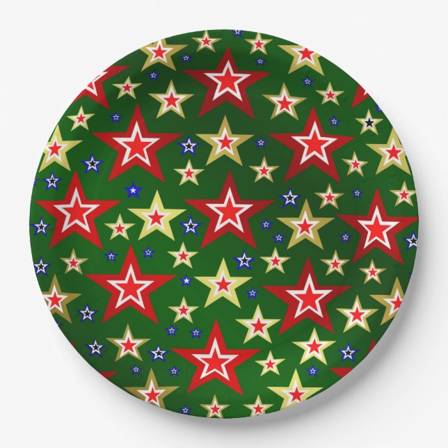 Prato De Papel natal, estrela, celebração, decoração, xmas, (Frente)