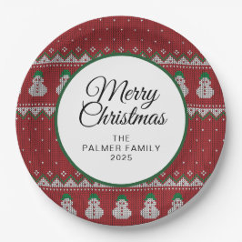 Prato De Papel Natal Feio Simples e Elegante | Nome Personalizado
