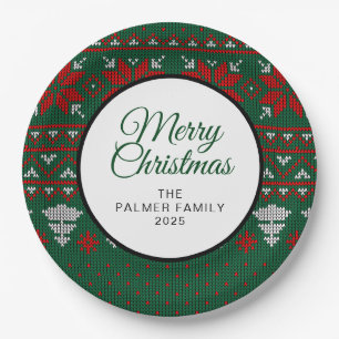 Prato De Papel Natal Feio Simples Elegante Nome Personalizado d
