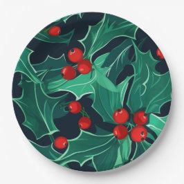 Prato De Papel Natal Holly