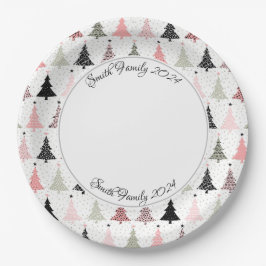 Prato De Papel Natal Moderno Personalizado