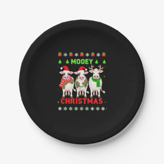 Prato De Papel Natal Mooey Vaca Natal Suéter Feio Pijama