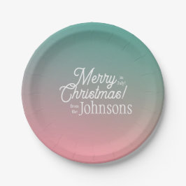 Prato De Papel Natal no Partido Verde Rosa de julho