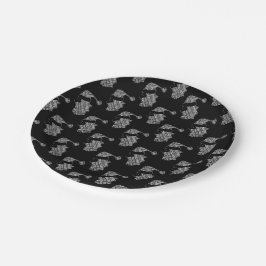 Prato De Papel Natal para a tipografia de Papais noeis brancos e 