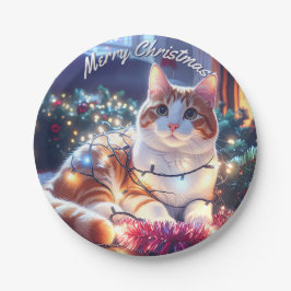 Prato De Papel Natal para gatos