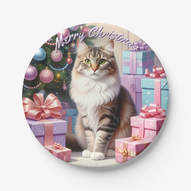 Prato De Papel Natal para gatos (Frente)