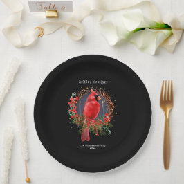 Prato De Papel Natal Red Cardinal Yule Solstice Boho Holiday