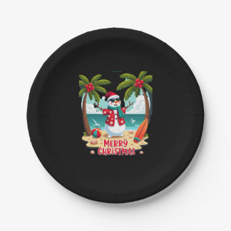 Prato De Papel natal Snowman (2)