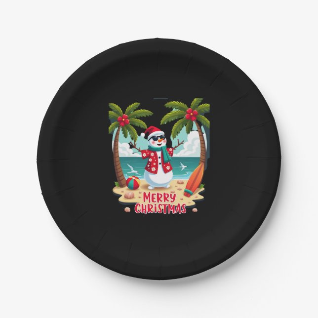 Prato De Papel natal Snowman (2) (Frente)