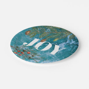Prato De Papel Natal Summer Ocean Beach Joy