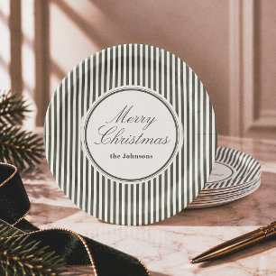 Prato De Papel Natalina Listrada Editorial Elegante Feliz Natal