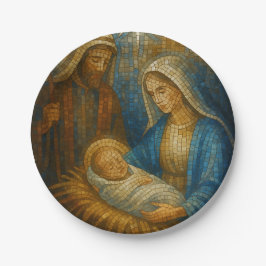 Prato De Papel Nativity Stained Glass Mosaic | Holy Family 