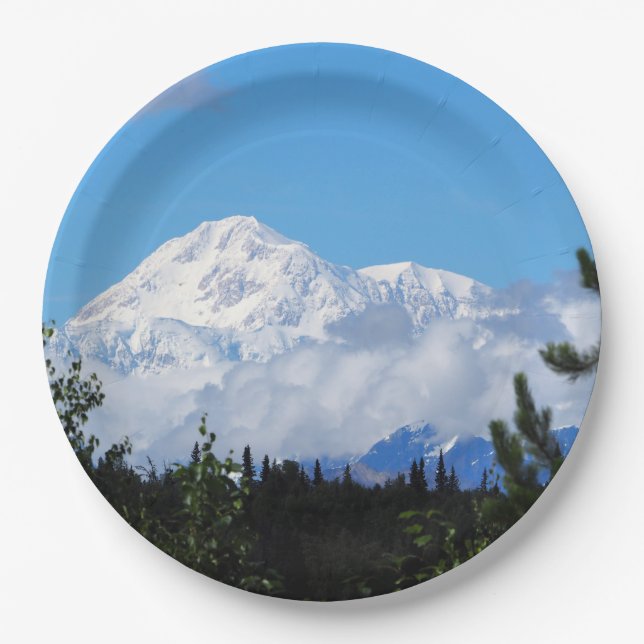 Prato De Papel Nature Alaska Denali Scenery Foto (Frente)