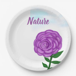 Prato De Papel Natureza Flor Roxo