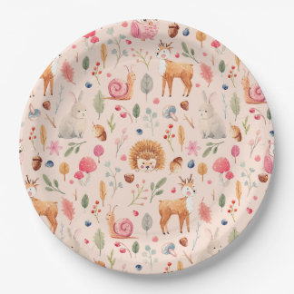 Prato De Papel Natureza na Placa de Papel Rosa