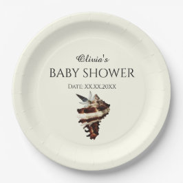 Prato De Papel Náutica sob o mar, carapaça, borboleta chic desért