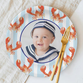 Prato De Papel Nautical Lobster Kids Birthday Photo