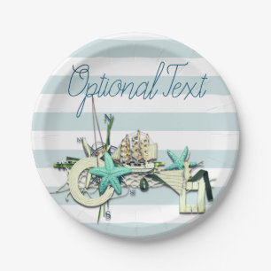 Prato De Papel Náutico, rede de pesca e navio alto