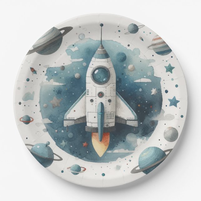 Prato De Papel Nave Espacial (Frente)