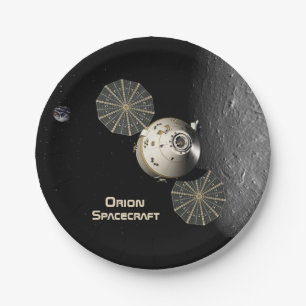 Prato De Papel Nave espacial de Orion na órbita lunar