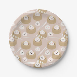 Prato De Papel Navio a vapor Cute Kawaii Dumplings