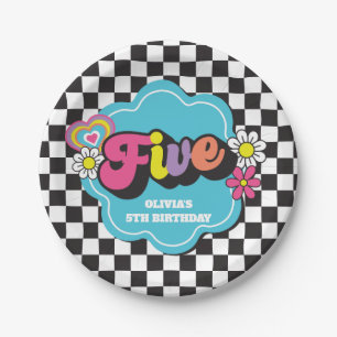 Prato De Papel Neon 90s Retro 5 Birthday