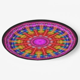 Prato De Papel Neon Medallion