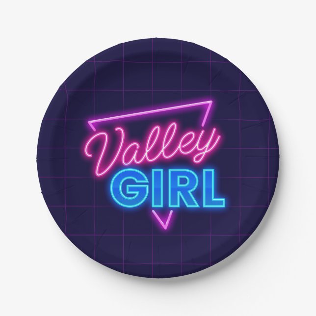 Prato De Papel Neon Valley Girl (Frente)