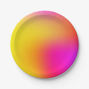 Prato De Papel Neon Yellow e Pink