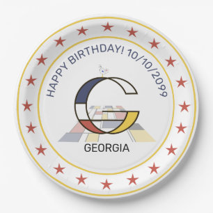 Prato De Papel Neoplasticismo Arte Monograma Elegante. Letra G